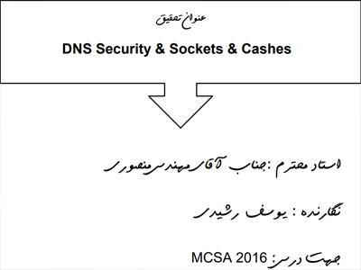 DNS Security & Sockets & Cashes